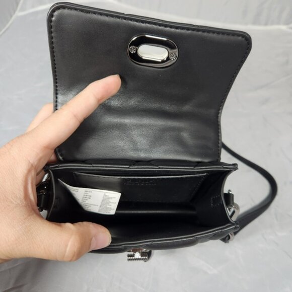 Charles and Keith Girls Mini Crossbody Bag Quilted Black New Without Tags - Picture 8 of 8